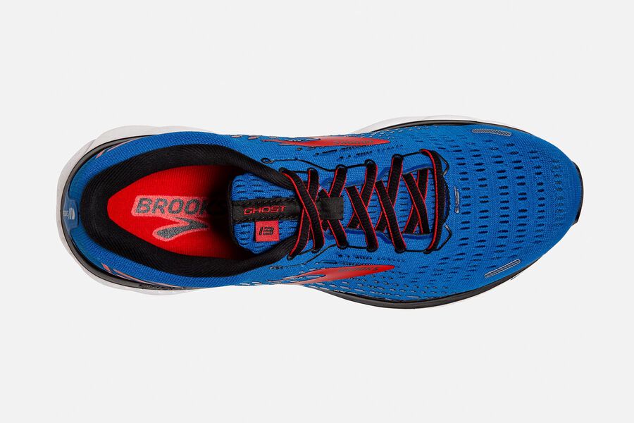 Ghost 13 Road Brooks Running Shoes NZ Mens - Blue/Red/White - FJQWIR-860